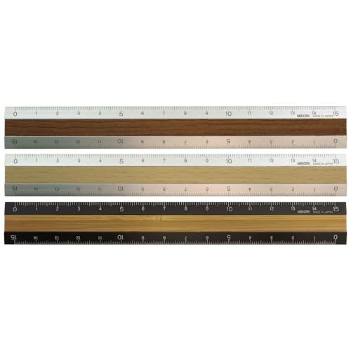 Midori DESIGNPHIL 42270006 Midori Ruler, Aluminum & Wood Ruler, 5.9 inches (15 cm), Black - Image 3