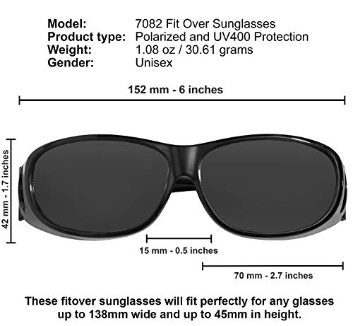 Success Eyewear نظارات شمسية تناسب فوق النظارات الطبية عدسات مستقطبة حماية 100% من الأشعة فوق البنفسجية للرجال والنساء - Image 2