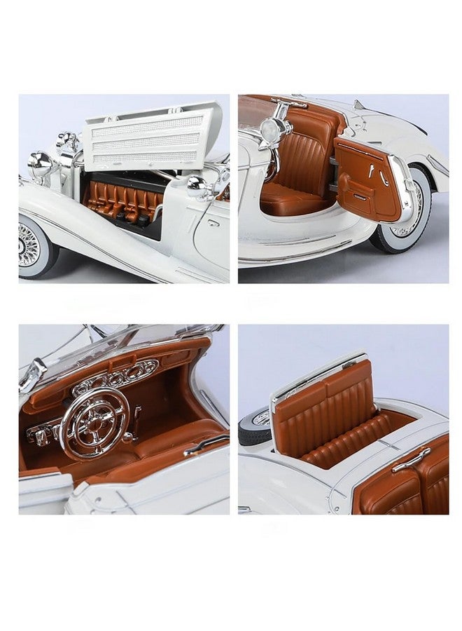 Magicwand® Die-Cast Zinc Alloy 1:24 Scale 1936 Merrc-Bennz Classic Large with 4 Openable Doors,Lights & Music & Working Steering【White】【Pack of 1】 - Image 3