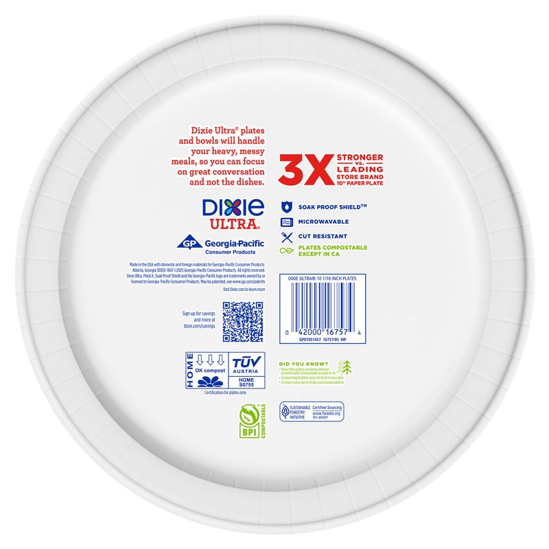 Dixie Ultra Limited Edition Paper Plate, 10 in. Dinner-Size Printed Disposable Plates, 20 ct - Image 5
