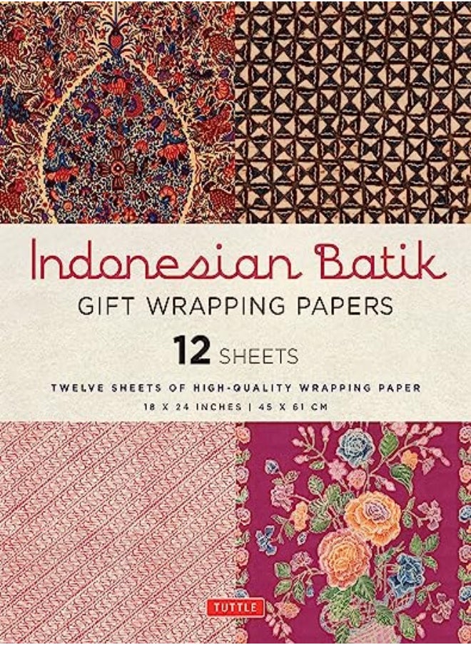 Indonesian Batik Gift Wrapping Papers 12 Sheets 18 X 24 Inch 45 X 61 Cm Wrapping Paper by Periplus Editors Paperback 