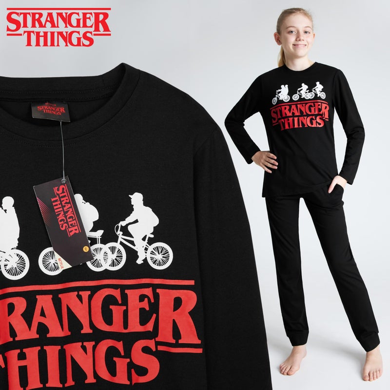 Stranger Things Pyjamas for Kids Teenagers - 2 Piece Long PJs Breathable Cosy Lounge Wear 9-15 Years - Gifts for Girls (Black, 13-14 Years) - Image 5