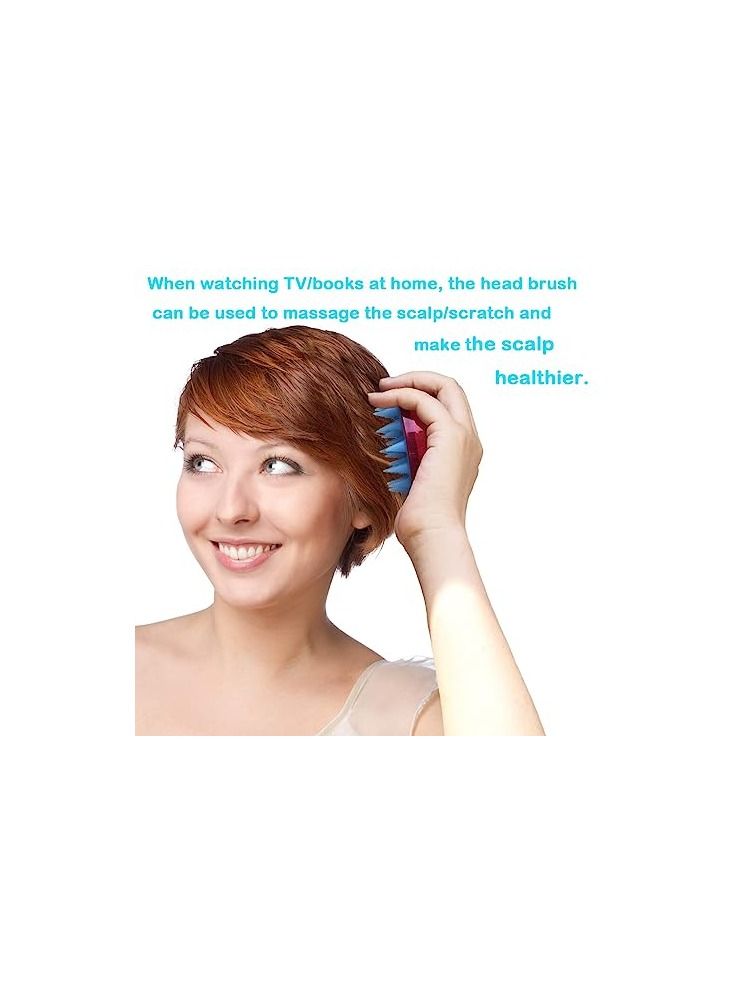 ORiTi فرشاة يدوية لتدليك فروة الرأس للرطب والجاف، شعيرات سيليكون ناعمة للعناية بفروة الرأس وتعزيز نمو الشعر (أرجواني (قطعة واحدة)) - Image 3