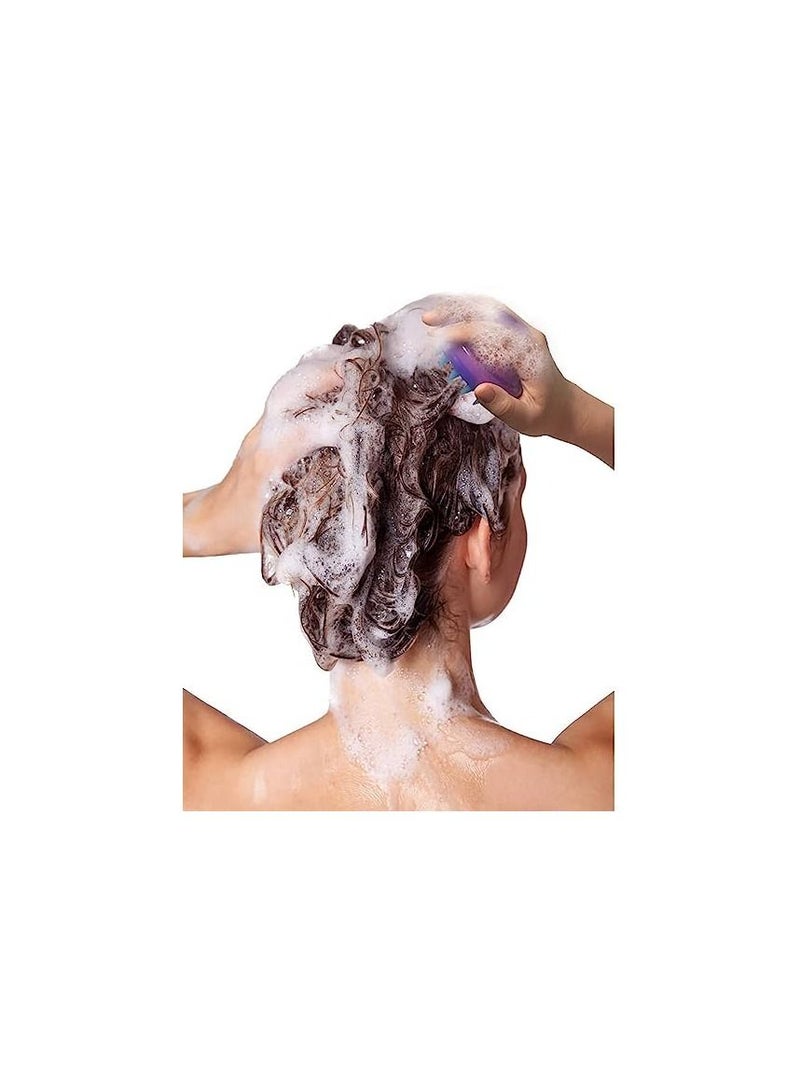 ORiTi فرشاة يدوية لتدليك فروة الرأس للرطب والجاف، شعيرات سيليكون ناعمة للعناية بفروة الرأس وتعزيز نمو الشعر (أرجواني (قطعة واحدة)) - Image 4