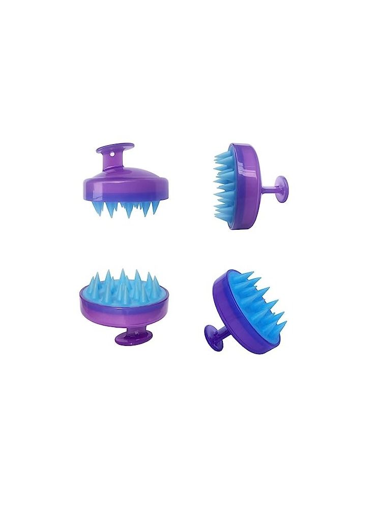 ORiTi فرشاة يدوية لتدليك فروة الرأس للرطب والجاف، شعيرات سيليكون ناعمة للعناية بفروة الرأس وتعزيز نمو الشعر (أرجواني (قطعة واحدة)) - Image 2