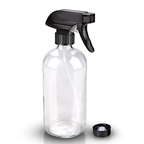 Wedama Glass Spray Bottles 16 oz Glass Spray Bottles for Cleaning Solutions and Essential Oils Refillable Empty Spray Bottle with Adjustable Nozzles for Alcohol Plant and Hair Care 1 Pack
