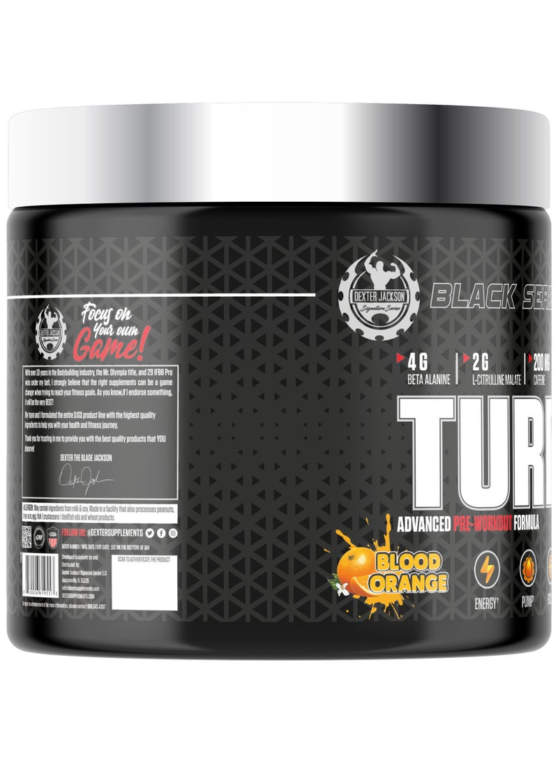 Dexter Jackson Black Series Turbo HP Pre Workout - Blood Orange, 450g (45 Servings) - Image 3