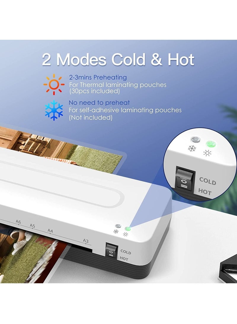 Laminator Machine 13Inch Laminating - A3 Lamination with 30 Pouches, Cold and Thermal Kit Paper Cutter Corner Rounder for Office Home School Use - Image 5