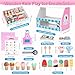 Melofaver Ice Cream Toy Wooden Ice Cream Play Set with Aprons Fake Money Scoop Menu Ice Cream Toys Pretend Play Toys for Girls Boys Wooden Play Food Set Toy Kitchen Gifts for 3 4 5 6 Year Old Toddlers - Image 4