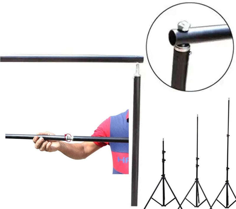 VTS Backdrop Stand Setup Photo Studio Black White Green Backdrop Chroma Key Screen Background for Indoor-Outdoor, Comercial, YouTube Photography - Image 5