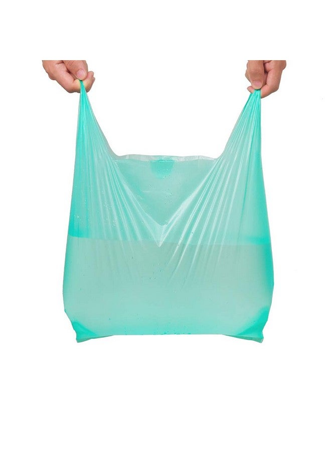 LazyMe LazyMe T Shirt Bags, Bolsas De Plastico Para Negocio, Plastic Grocery Bags with Handles Shopping Bags in Bulk Restaurant Bags, 12 x 20 inches (Lake Blue 50 Pcs, Orange 50 Pcs) - Image 4