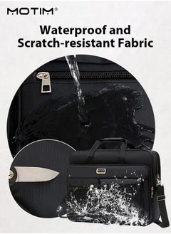 Motim 17 Inch Laptop Bag for Men, Business Messenger Bag with Compartments, Water-Proof Expandable Computer Bag Laptop Briefcase with Detachable Shoulder Strap for iPad, MacBookfor Travel/Business  - Image 4