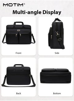 Motim 17 Inch Laptop Bag for Men, Business Messenger Bag with Compartments, Water-Proof Expandable Computer Bag Laptop Briefcase with Detachable Shoulder Strap for iPad, MacBookfor Travel/Business  - Image 5