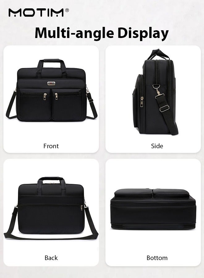 Motim 16 Inch Waterproof Laptop Bag Crossbody Business Briefcase, Oxford Messenger Shoulder Bag with Compartments, Expandable Computer Bag with Shoulder Strap Travel Computer Case for iPad, MacBook for Travel/Business - Image 5