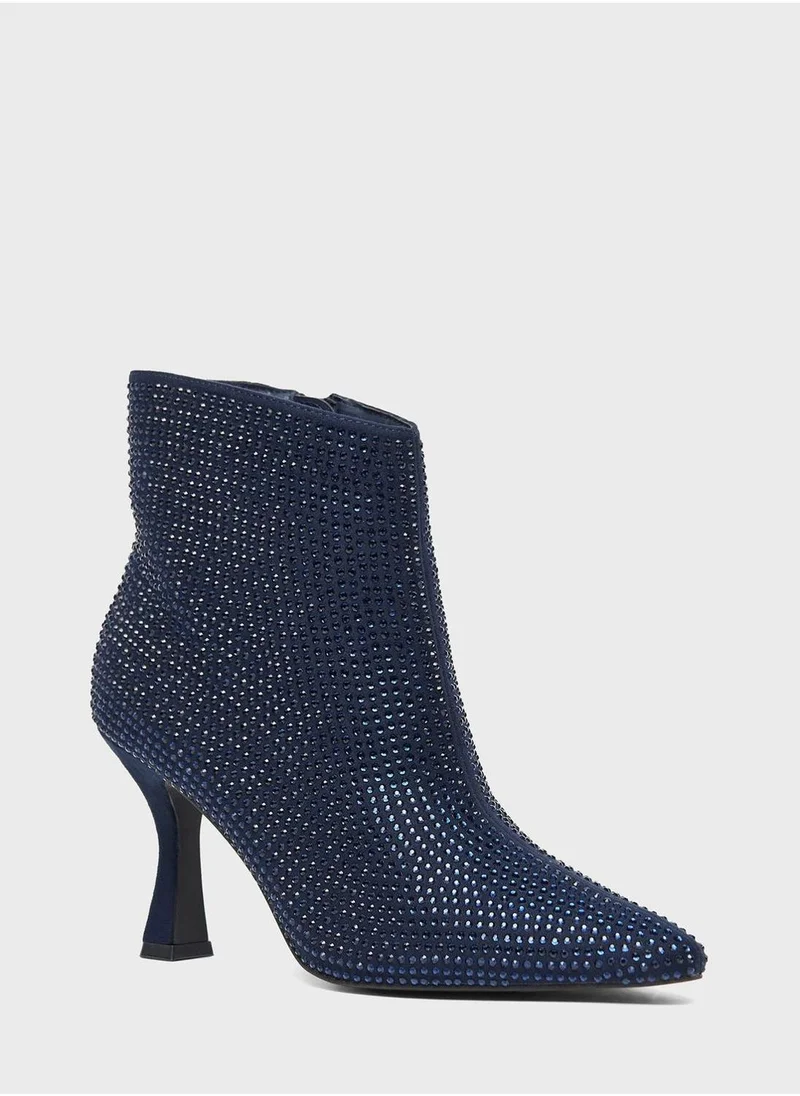 Celeste Pointed Toe Mid Heel Ankle Boots