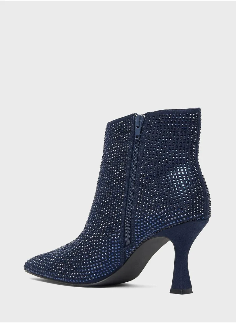 سيليست Pointed Toe Mid Heel Ankle Boots