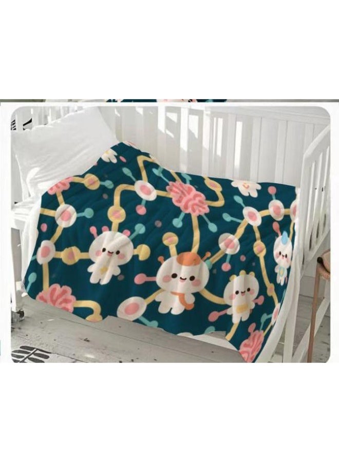 عام بطانية رقيقة من الفانيلا الكرتونية للأطفال والرضع (دافئة ومريحة، ومناسبة للنوم والألعاب) 70 سم * 100 سم - Image 2