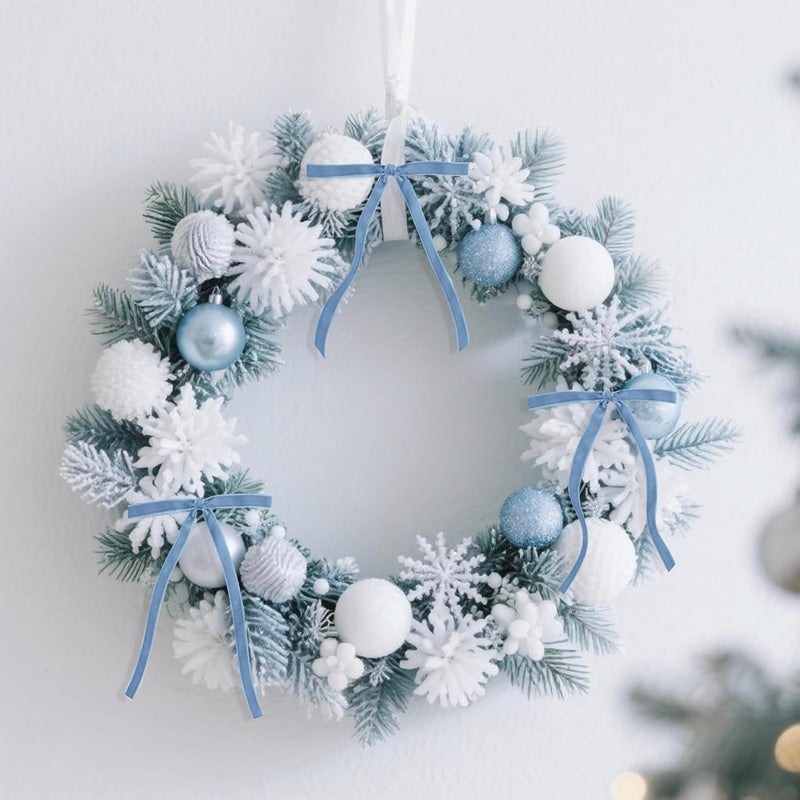 Utehilly Light Blue Vintage Velvet Bows Decorations Small Ornaments for Christmas Tree, Garland, Wreath, Door, Outdoor (24 Pcs, 5 * 7 Inch) - Image 3