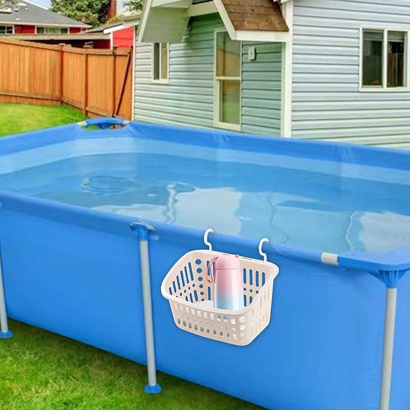 Beige Expandable Pool Basket Holder Portable For Laundry Bathroom Kitchen Garden - Image 4