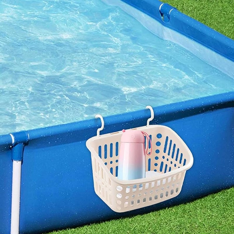 Beige Expandable Pool Basket Holder Portable For Laundry Bathroom Kitchen Garden - Image 3