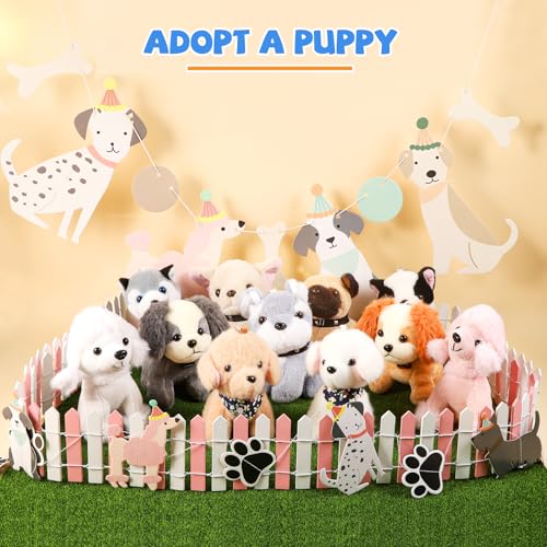 Niceup 10Pcs 45in Small Stuffed Animals Plush Puppies Bulk Adopt Dog Party Favors Cute Little Paw Pup Soft Plush Toys Doll for Pawty Birthday Goodie Bag Fillers Kids Class Easter Egg Basket Stuffer - Image 5