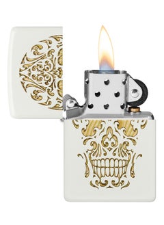 Zippo 48710 214 Sugar Skull Design White Matte Windproof Lighter  - Image 3
