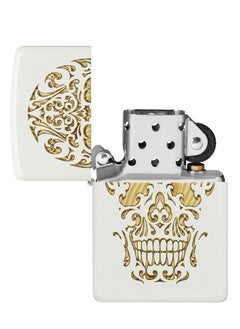 Zippo 48710 214 Sugar Skull Design White Matte Windproof Lighter  - Image 4
