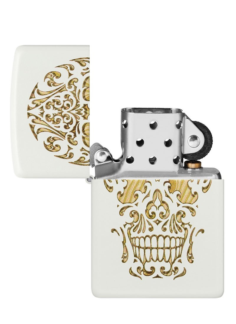 Zippo - 48710 214 Sugar Skull Design White Matte Windproof Lighter - Image 1