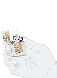 Zippo 48710 214 Sugar Skull Design White Matte Windproof Lighter  - Image 5