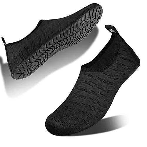 IceUnicorn Water Shoes Men Women Beach Swim Aqua Barefoot Socks Pool Quick Dry Yoga(liuxingyu Black 48/49) - Image 1