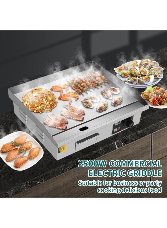 كيتسترون شواية كهربائية تجارية مسطحة السطح، صفيحة تسخين من الفولاذ المقاوم للصدأ، 2500 واط، تحكم حراري - Image 4