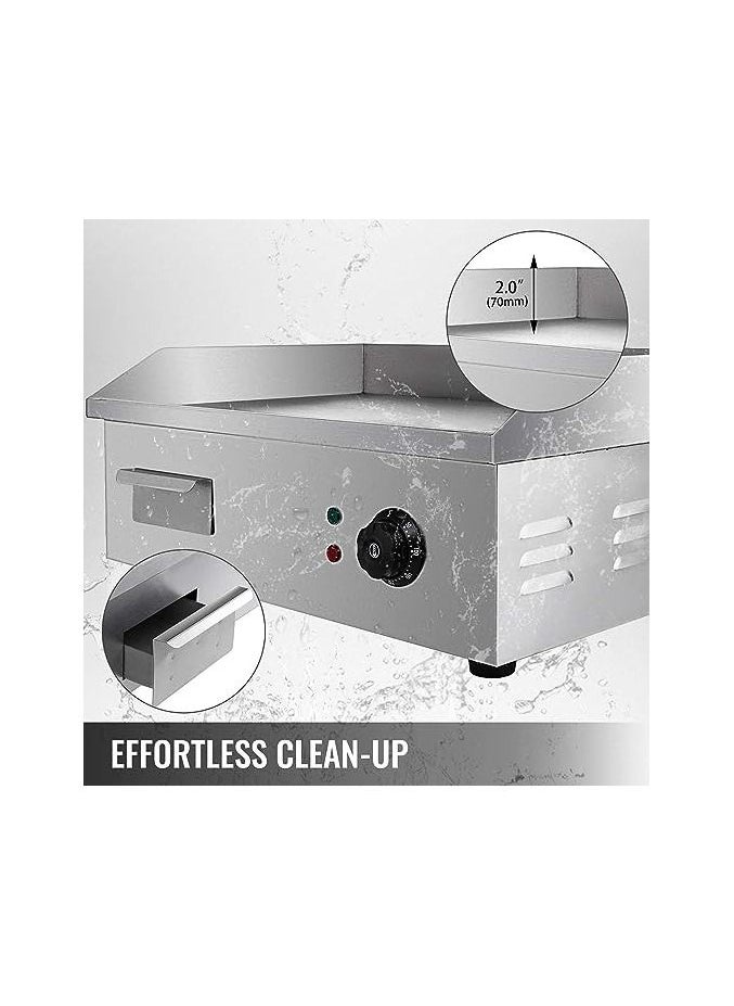 KitchTron - Commercial Electric Griddle Flat Top Grill Stainless Steel Hot Plate 3000W Thermostatic Control - Image 1