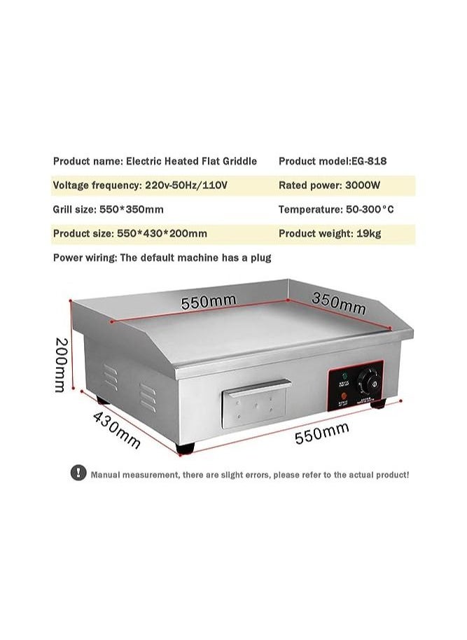 KitchTron - Commercial Electric Griddle Flat Top Grill Stainless Steel Hot Plate 3000W Thermostatic Control - Image 1