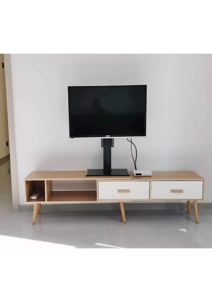 fashionhome - Multipurpose Modern Upgraded Design TV Table Retractable Length Television Cabinet Combination Set 15mm Thickness Wood Sheet Table Multicolor Living Room Home Furniture 120-198x40x50 Centimeter - Image 1