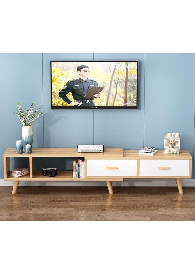 fashionhome - Multipurpose Modern Upgraded Design TV Table Retractable Length Television Cabinet Combination Set 15mm Thickness Wood Sheet Table Multicolor Living Room Home Furniture 120-198x40x50 Centimeter - Image 1