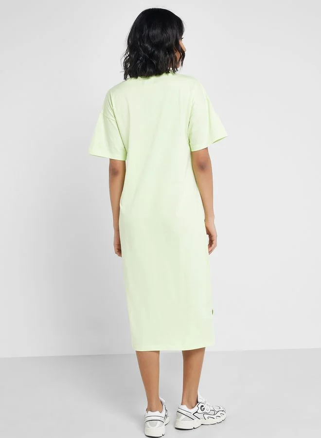Ginger Basics Relaxed V-Neck Midi Dress