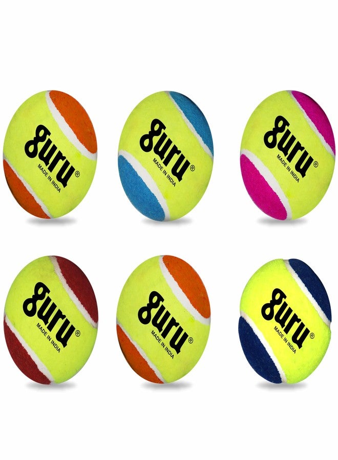 Guru Tennis Cricket Ball, Heavy Weight Cricket Tennis Balls, Cricket Ball (Multicolor, Pack of 6) - Image 1