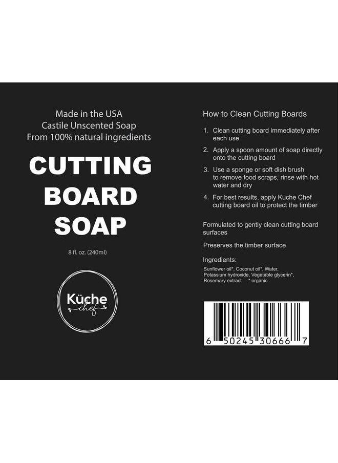 Kuche Chef - Natural Cutting Board Soap (8Oz) Made In The Usa. Nurture And Maintain Wooden Cutting Boards. - Image 1