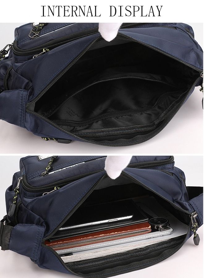 DUNISO Mens Crossbody Bag Shoulder Bag with Adjustable Strap and Top Handle Multi-layer Functional New Trends Fashion Handbag - Image 2