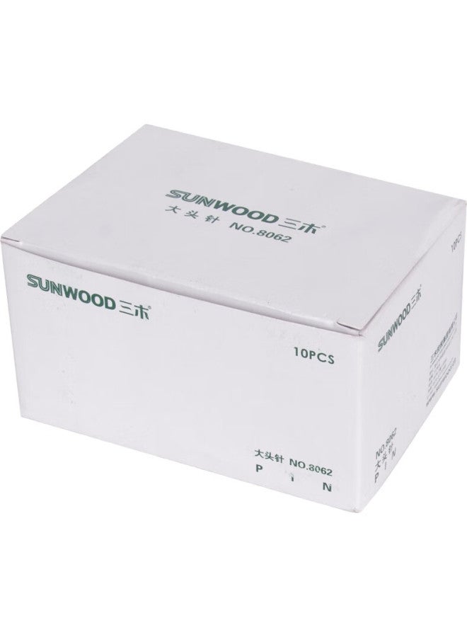 Sunwood Nickel-Plated Large Head Pins/Fixed Pins/Pearl Pins/Positioning Pins, 50G/Box, 10 Boxes, 8062 - Image 1