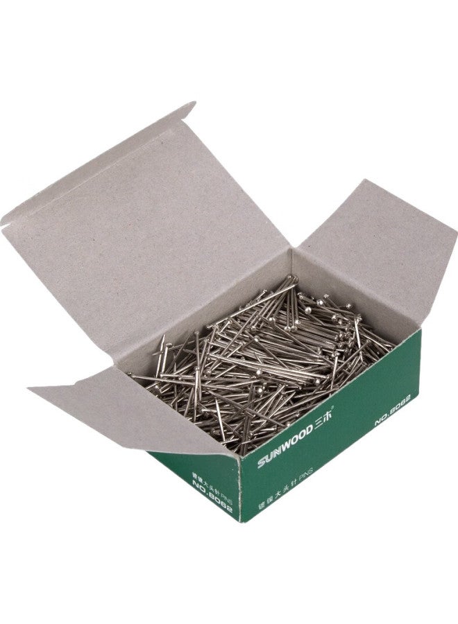 Sunwood Nickel-Plated Large Head Pins/Fixed Pins/Pearl Pins/Positioning Pins, 50G/Box, 10 Boxes, 8062 - Image 3