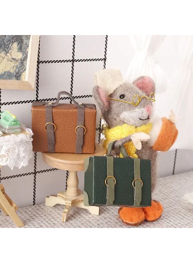 Black Miniature Suitcase And Briefcase Dollhouse Accessory Handmade Gift - Image 5