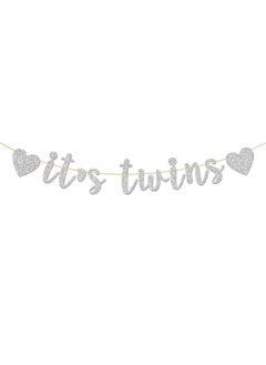 Glitter Silver It'S Twins Banner Baby Shower Oh Babies First Birthday Banner Baby Birthday Party Decorations - pzsku/Z61DA335306FCA4DB12ABZ/45/_/1697271128/8deb4064-3766-4a82-9a26-ddbc8fc3d633