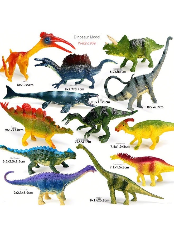 NIBEMINENT Solid Soft Rubber Mini Dinosaur Model - Realistic Design