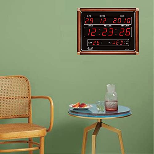 Ajanta Quartz Plastic Digital Red LED Rectangle Wall Clock OLC - 113 (39.6 cm x 29.6 cm x 3.5 cm, Black) - Image 4