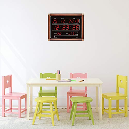 Ajanta Quartz Plastic Digital Red LED Rectangle Wall Clock OLC - 113 (39.6 cm x 29.6 cm x 3.5 cm, Black) - Image 2