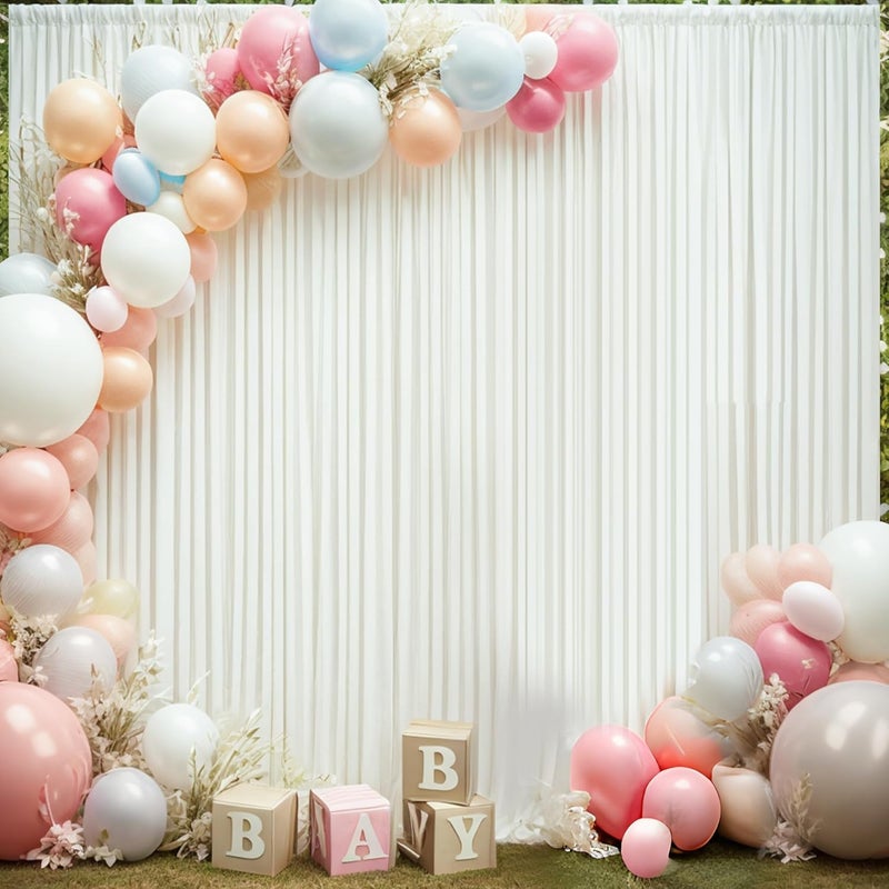 NSSONBEN 30ft×12ft Wrinkle Free Ivory Backdrop Curtain for Wedding Parties, 6 Panels 5×12ft Long Soft Silky Polyester Backdrop Drapes Cream Photo Back Drop Curtains for Party Photography Background Cloth - Image 5