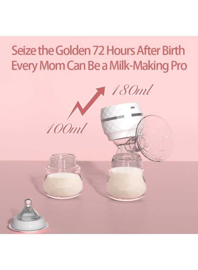 صورة العالمة شفاط حليب الأم، شفاط حليب كهربائي مع زجاجة أطفال سعة 180 مل، شفاط حليب محمول مفرد للرضاعة الطبيعية، مستخرج حليب قابل لإعادة الشحن عبر USB للاستخدام المنزلي، خالٍ من BPA، شاشة LED، 3 أوضاع، 9 مستويات شفط قابلة للتعديل، بدون استخدام اليدين، لاسلكي، تلقائي، هادئ، تدليك غير مؤلم للأمهات الجدد / المرضعات - Image 3