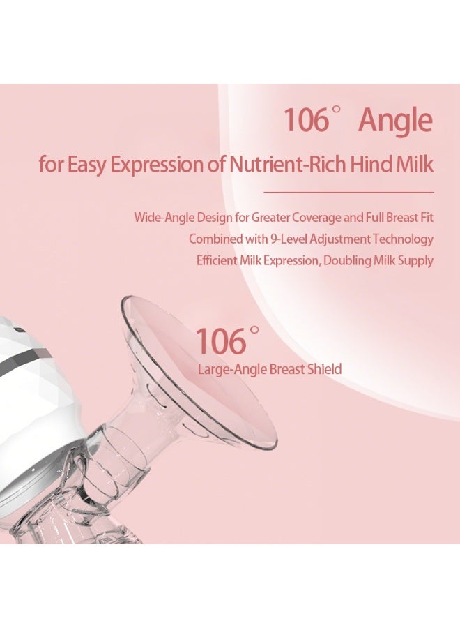 صورة العالمة شفاط حليب الأم، شفاط حليب كهربائي مع زجاجة أطفال سعة 180 مل، شفاط حليب محمول مفرد للرضاعة الطبيعية، مستخرج حليب قابل لإعادة الشحن عبر USB للاستخدام المنزلي، خالٍ من BPA، شاشة LED، 3 أوضاع، 9 مستويات شفط قابلة للتعديل، بدون استخدام اليدين، لاسلكي، تلقائي، هادئ، تدليك غير مؤلم للأمهات الجدد / المرضعات - Image 5