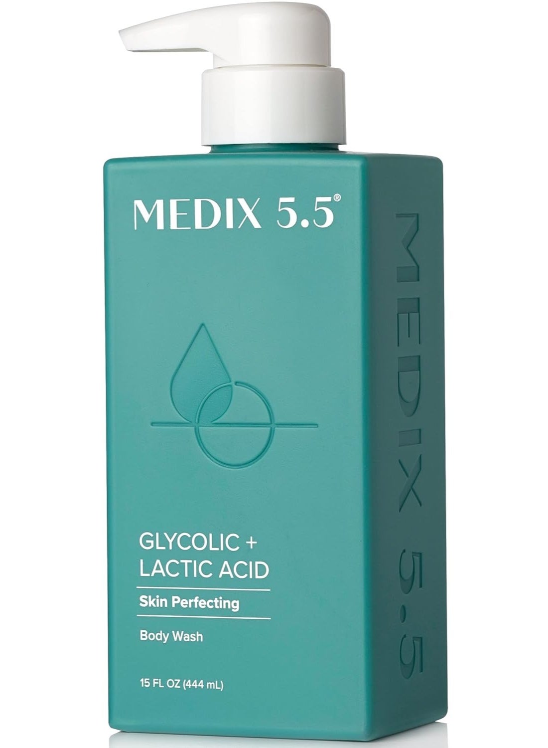 Medix 5.5 Glycolic Acid + Lactic Acid Exfoliating Body Wash Gel | KP Bump Eraser | AHA Exfoliant Skin Care Body Cleanser | Keratosis Pilaris & Acne | Anti Aging AHA Foaming Body & Face Wash, 15 Fl Oz